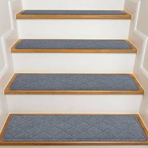 lot 3963 image: Stair Treads for Wooden Steps Indoor, 15 Pack 8 X 30 Non Slip Carpet Stair Treads with Reusable Adhesive for Kids Elders and Dogs, Surface Polyester TPR Backing Stair Runner Rugs, Dark Grey