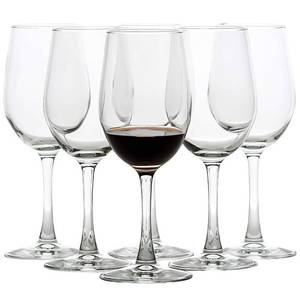 lot 1304 image: UMI UMIZILI 12 Ounce - Set of 6, All-Purpose Classic Durable RedWhite Wine Glasses - Retail $22
