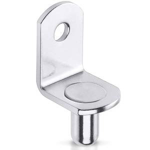 lot 1320 image: 40 Pcs Shelf Support Pegs,14 Inch Diameter Shelf Bracket Pegs with Hole,Nickel Plated L-Shaped Clips for Kitchen & Bookcase Shelf Cabinet Furniture Closet Shelf Pins Support - Retail $6