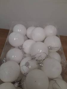 lot 1321 image: 30ct Christmas Ball Ornaments, 2.36 Shatterproof Christmas Tree Decorations, Perfect Hanging Ball for IndoorOutdoor Holiday Party Decor (White) - Retail $17