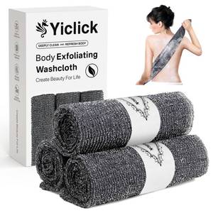 lot 1326 image: Yiclick Exfoliating Washcloth Towel- Exfoliating Body Scrubber Exfoliator, Back Scrubber for Use in Shower Bath, Exfoliate Rags Wash Cloths, Loofah Lufa Sponge, Body Scrub, Women Men - Retail $10