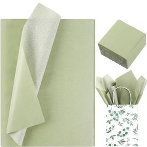 lot 1337 image: Bolsome 100 Sheets 20  14 Inches Green Tissue Paper for Gift Wrapping, Sage Green Wrapping Tissue for Gift Bags for Baby Shower Wedding Birthday St. Patricks Day DIY Craft - Retail $9