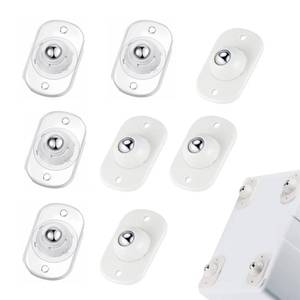 lot 1340 image: TRVL FIELDER Self Adhesive Caster Wheels, Appliance Rollers Appliance Slider for Kitchen, 360° Swivel Small Casters - Solve Coffee Maker Small Appliances Countertop Sliding (White, Clear - 8 PCS) - Retail $6