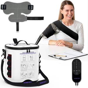 lot 1343 image: Cold Therapy Machine for Shoulder with Programmable Timer, Portable Ice Machine for Shoulder After Surgery, Lightweight Replacement Recovery System, Cryotherapy Pain Relief wCompression Pad - Retail $150