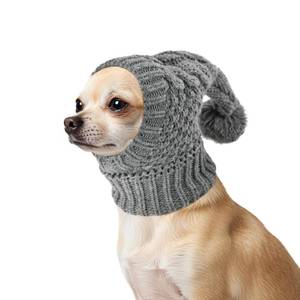 lot 1345 image: Vehomy Dog Knitted Hat Cat Christmas Wool Hat Pet Winter Accessories Warm Head Wrap with Ears Cover Puppy Hood Neck Headband Protector for Small Medium Large Dogs Grey (S) - Retail $327