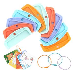 lot 1346 image: 10 Pcs Reusable Plastic Card Holders for Yoto Cards with 3 Ring Loops, Portable Card Holder for Yoto Mini Player Audio Cards, Kids Travel Carrier, Yoto Accessory Organizer Storage Set - Retail $13