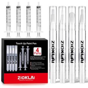 lot 1357 image: ZIOKLAI Touch Up Paint Pen 8PCS Set 4 Paint Touch Up Pens Fillable with Pointed, Round & Flat Tips Brushes Ideal for Wall Repair Window Wood Furniture Cabinet - Retail $8