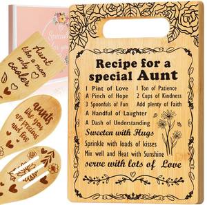 lot 1365 image: Gifts for Aunt from Niece Nephew, Unique Aunt Birthday Gifts Cutting Board Set, Birthday Gifts for Aunt Best Aunt Ever Gift Ideas, Christmas Mother Day Auntie Gifts for Aunt to Be New Aunt Auntie - Retail $22