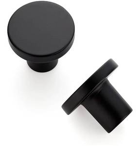 lot 1370 image: Ravinte 10 Pack Cabinet Knobs Black Kitchen Cabinet Knobs Round Dresser Drawer Pulls Closet Door Pulls 1-15 Inch - Retail $13
