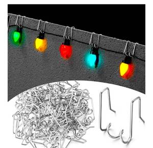 lot 1371 image: 50 Pcs Gutter Light Hooks Outdoor Metal Gutter Clips Orkscrew Shaped Hanging String Lights Hooks for Christmas Halloween Decoration - Retail $12