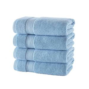 lot 1373 image: NOVA Luxury Linen - Hotel Quality Turkish Towel Set for Bathroom (4 Pcs Hand Towel Set, Sky Blue) - Retail $16