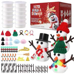 lot 1388 image: LAHAND 12-Pack Christmas Snowman Crafts Sets for Kids, Modeling Clay Snowman DIY Kit,Christmas Stocking Stuffers for Kids, Perfect for Winter Childrens Holiday Party Decoration Gifts - Retail $16