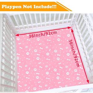 lot 1389 image: Dog Playpen Bottom Pad Fits for 36 Inch 4 Panels Exercise Pet Playpen, Dog Crate Pad Puppy Playpen Pad, Hoop and Loop Design (Note Playpen Not Included). -Pink - Retail $18