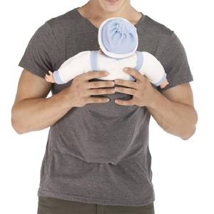 lot 1390 image: amropi Mens Baby Carrier Soothe V Neck Short Sleeve Kangaroo T Shirt (Grey,XXL) - Retail $25