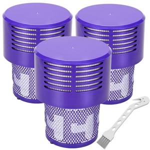 lot 1392 image: LhhTing Replacement V10 Filters for Dyson V10 Cyclone Series, V10 Absolute, V10 Animal, V10 Total Clean, SV12, Replace Part No. 969082-01, 3 Pack Filters and 1 Clean Brush - Retail $18