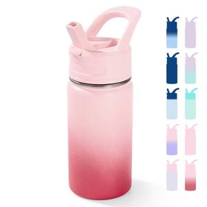 lot 1397 image: Fijinhom 12oz Kids Water Bottle for School, Toddler Bottles with Straws, Stainless Steel Vacuum Insulated Water Bottle for Boys&Girls, Leak-Proof, BPA-Free, Cherry - Retail $14
