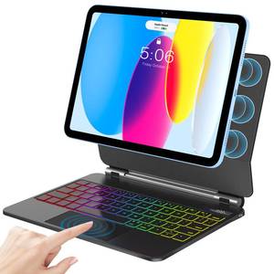 lot 1401 image: KARFUN Keyboard Case for iPad 11th (A16, 2025) & 10th Gen 10.9 (2022)��Floating Cantilever Stand with Multi-Touch Trackpad��Backlit Magic Keyboards for iPad A16 Case with Keyboard 11th10th Gen (Black) - Retail $70