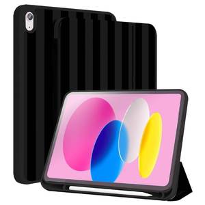 lot 1431 image: TopPerfekt Case for iPad 11th (A16) 11-inch 202510th Generation 10.9-inch 2022, Stripes Auto WakeSleep with Pencil HolderTrifold Stand Smart Cover with Soft TPU Back, Supports Touch ID - Black - Retail $17