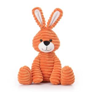 lot 1442 image: Apricot Lamb Orange Corduroy Bunny Stuffed Animals for Kids, Soft Cute Plush Toys for Baby Girl and Boy, 9 Inches - Retail $656