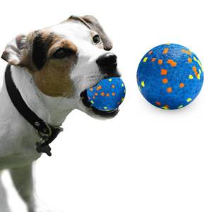 lot 1446 image: JEROCK Dog Balls, Indestructible Dog Toy Ball for Aggressive Chewers, Durable High Elasticity Interactive Ball for Training Dog Catch and Fetch, Large Medium Small Dog and Puppies(Blue, 2.5in, 1pcs) - Retail $9