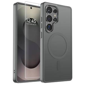 lot 1462 image: SUPFINE Magnetic for Samsung Galaxy S25 Ultra Case with Screen Protector, (Compatible with MagSafe) (Military Grade Drop Protection) Slim Translucent Shockproof Phone Case,Titanium Gray - Retail $11