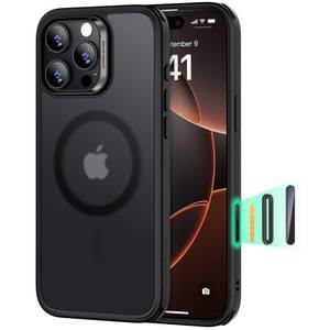 lot 1490 image: ESR for iPhone 16 Pro Case, Compatible with MagSafe, Shockproof Military-Grade tection, Magnetic iPhone Case for iPhone 16 Pro, Classic Hybrid Case (HaloLock), Frosted Black - Retail $13