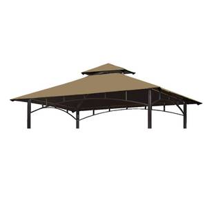 lot 1500 image: Grill Gazebo Replacement Canopy Top - Wonwon 5x8 Gazebo Roof Double Tiered Outdoor BBQ Roof Cover Grill Shelter Only Fit for Model L-GG001PST-F (Khaki) - Retail $34