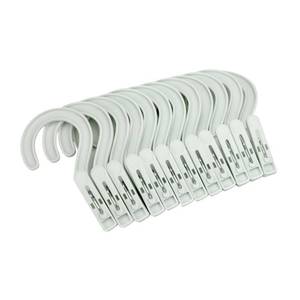 lot 1503 image: Laundry Hooks Boot Hangers Plastic Clothes Pins Hanger Clips for Bathroom Travel Portable White (12Pcs) - Retail $8