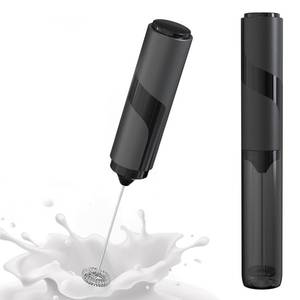 lot 1508 image: DENENTT Handheld Milk Frother with Cover- 15-Second Silent Drink Mixer, Travel-Ready with ABS Sleeve, Battery-Powered for Coffee, Matcha & Shakes - Retail $7