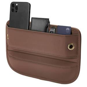 lot 1517 image: Owntow Universal Fit Car Seat Gap Filler Organizer, Premium Leather Car Organizers and Storage Car Accessories for WomenMen, Adjustable Gap Filler for Car SUV Truck (Brown, 1 Pack) - Retail $27