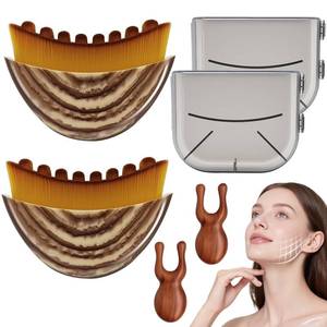 lot 1526 image: Lymphatic Contour Face Brush,Lymphatic Drainage Brush, Dry Brushing Face Brush with Wooden Facial Massage Tool,Lymphatic Drainage Massager for Face,Designed to Fit The Skin Precisely (22Pcs) - Retail $9