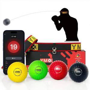 lot 1530 image: YMX BOXING� Ultimate Reflex Ball Set with Counter App - 4 React Reflex Ball Plus 2 Adjustable Headband, Great for Reflex, Timing, Accuracy, Focus & Coordination Training for Boxing, MMA and Krav Mega - Retail $20