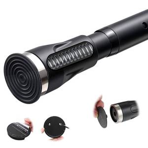 lot 1539 image: Tension Curtain Rod, 42 to 115 inch Adjustable Heavy Duty black shower curtain rod for bathroom Closet Windows - Retail $23