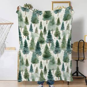 lot 1554 image: Throw Blanket for Couch,Green Fir Forest Plush Fall Throw,Watercolor Christmas Tree Soft Fluffy Blanket for Sofa Decoration,Flannel Fleece Blanket for Naps,Reading,Traveling,Camping,50 X 60 Inch - Retail $22