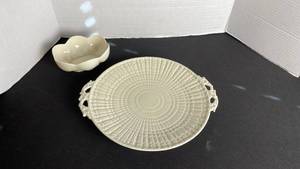 lot 47 image: Belleek plate and bowl
