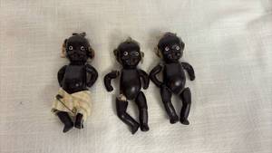 lot 190 image: Antique 1920s black porcelain baby dolls