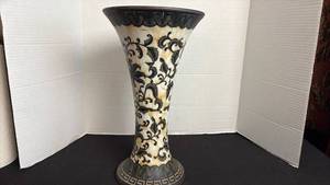 lot 227 image: Ceramic painted vase 14 inches