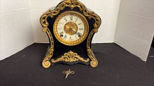 lot 229 image: Ansonia small mantle clock, 10 12 inches