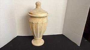 lot 239 image: Unfinished clay vessel with lid 14 inches