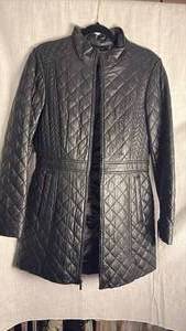 lot 352 image: Jones New York, leather coat size medium brand new still with tags on