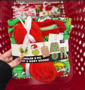 lot 41602 image: Grinch Holiday Toddler Pajama and Socks Set