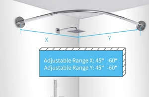 lot 41645 image: L-Shaped Corner Shower Curtain Rod