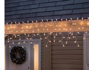lot 41649 image: Clear Icicle Christmas String Lights 100 Count