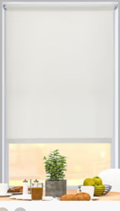 lot 41663 image: White Cordless Blackout Roller Shade with Valance