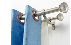 lot 41665 image: Brushed Nickel Curtain Rod 48-84 inch