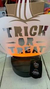 lot 41698 image: Hyde & EEK Boutique Trick or Treat LED Pumpkin Lantern