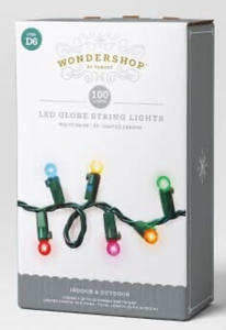 lot 41706 image: Wondershop 100-Count LED Globe String Lights