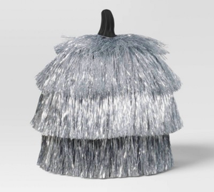 lot 41871 image: Silver Tinsel Pumpkin Decoration