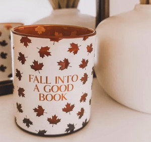lot 41890 image: Fall Into A Good Book Decorative Candle