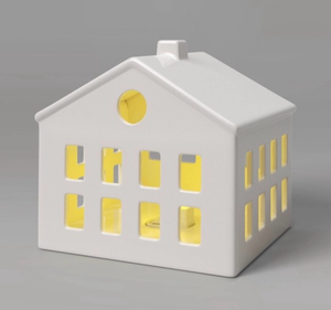lot 41901 image: White Ceramic House LED Luminary